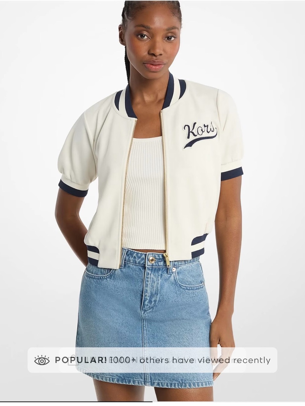 Michael Kors lake blue denim mini Skirt